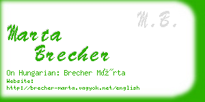 marta brecher business card